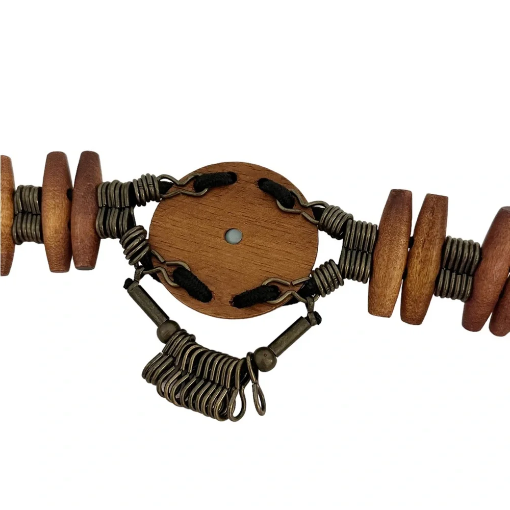 Wood Beaded Boho Hippie Festival Handmade Unique Vintage Belt